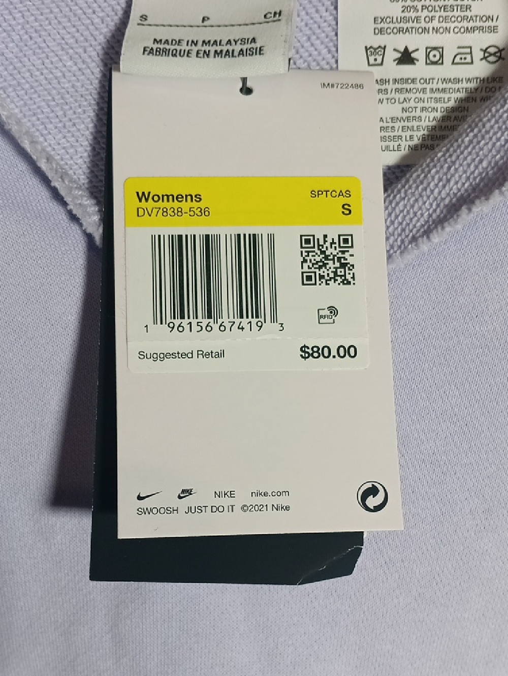 Nike Lavender Cropped Hoodie - Picture 3 of 8